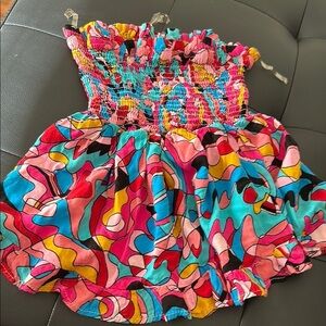Colorful Abstract Print Crop Top